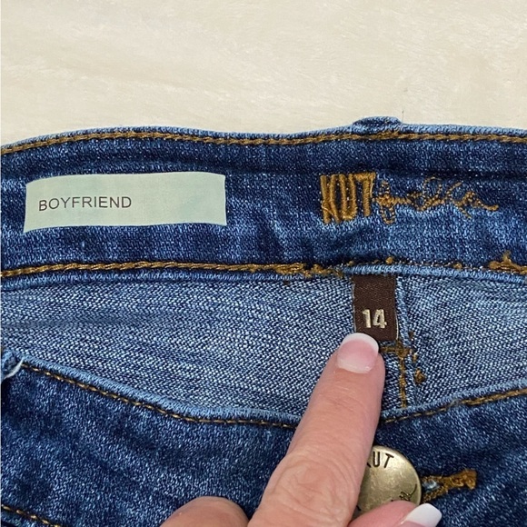 KUT FROM THE KLOTH / Boyfriend Straight Leg Distressed Highrise Jeans Size 14 - Picture 3 of 10